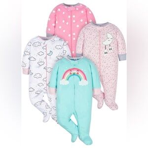 Gerber Baby Girls' 4 Pack Sleep 'N Play Footie - Cloudy - Preemie